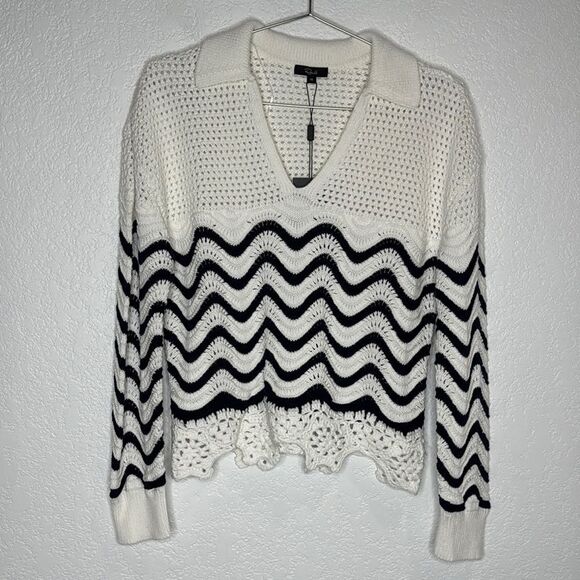 NWT Rails Louise Sweater Wave Blue/White Stripe Cotton XS - Picture 2 of 11